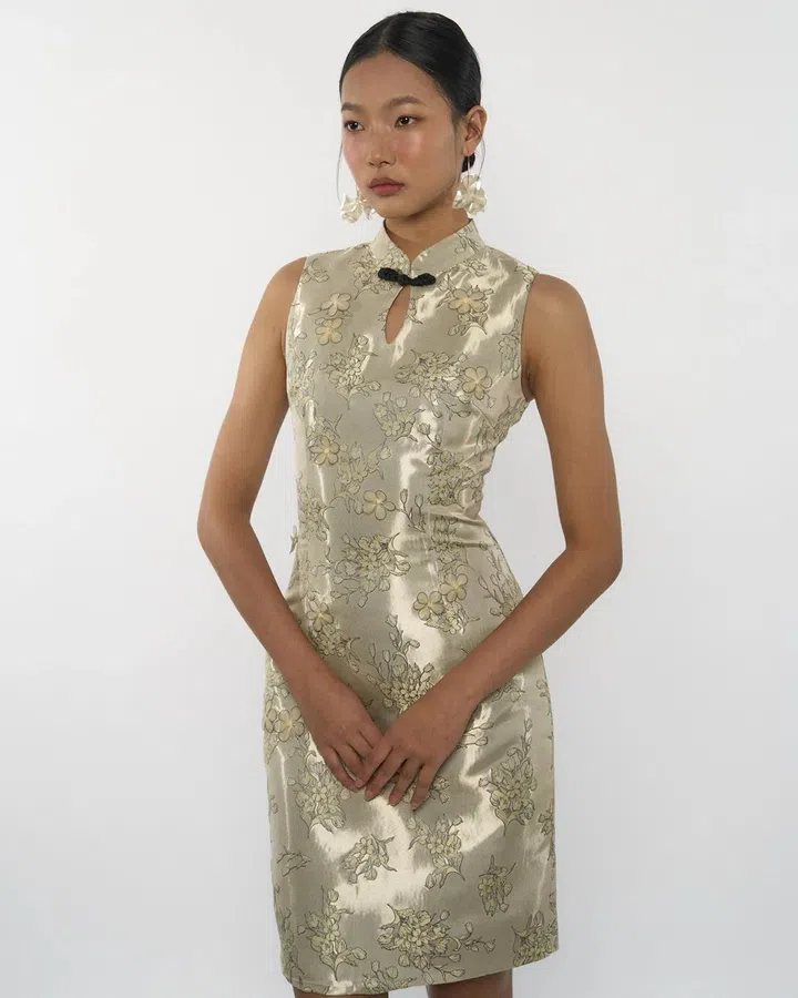 DRESSINGPAULA Brocade Sleeveless Dress $89