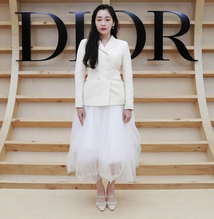 SEOUL, SOUTH KOREA - APRIL 30: Actress Minha Kim attends the DIOR Show Prefall 2022 photocall at Ewha Women's University on April 30, 2022 in Seoul, South Korea. (Photo by Myunggu Han/Getty Images for Dior)