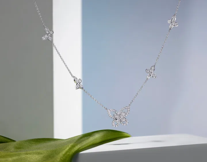 GRAFF Butterfly white gold necklace with diamonds