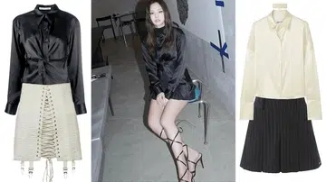 韩星 Blackpink Jennie Lisa black blouse white blouse 黑衬衫 白衬衫