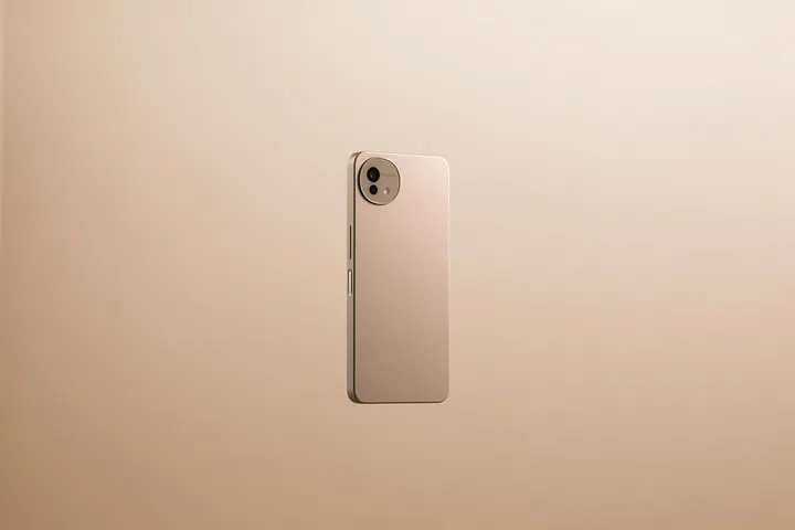 SHARP AQUOS wish5 手机产品照，机身采用温柔低调的香槟金配色，搭配极简设计与圆形镜头模组，整体呈现简约耐看的日系风格。轻薄机身与柔和色调带出自然舒服的氛围，非常适合喜欢简单设计感的人使用。手机兼具日常拍摄、通讯与娱乐功能，同时外型时尚百搭，也是一款适合作为母亲节送给妈妈的实用科技礼物。母亲节礼物推荐2026：从实用家居到时尚科技，这些礼物妈妈真的超爱！
