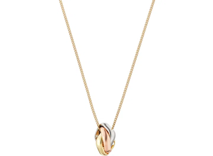 Cartier Trinity, white gold, rose gold and yellow gold pendant $5,100