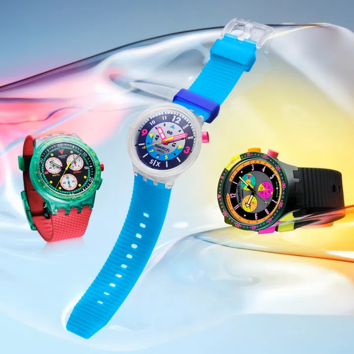 Swatch Neon Emerald Chrono Neon Hielo Neon Seppia