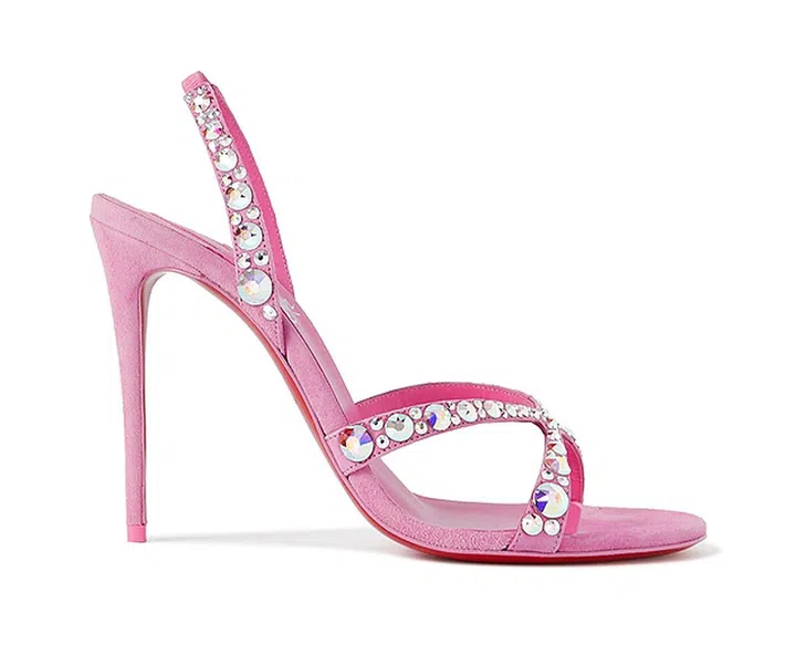 EMILIE STRASS 100mm crystal-embellished suede stiletto heel sling back 90s slingback sandal MORE COLOURS AVAILABLE *Sizing 34-42 including half sizes*