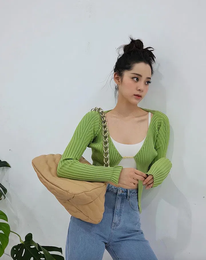 Jacquemus green cardigan 针织开衫