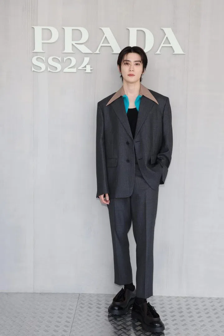 MILAN, ITALY - JUNE 18: Jaehyun attends the Prada Spring/Summer 2024 Menswear Fashion Show during the Milan Men's Fashion Week F/W 2023 - 2024 at Fondazione Prada on June 18, 2023 in Milan, Italy. (Photo by Vittorio Zunino Celotto/Getty Images for Prada)