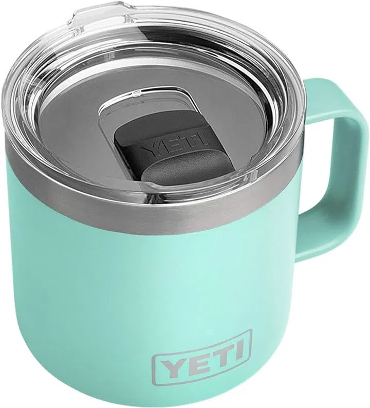 YETI Rambler Stainless Steel Vacuum Insulated Mug with MagSlider Lid, 14oz, Seafoam 