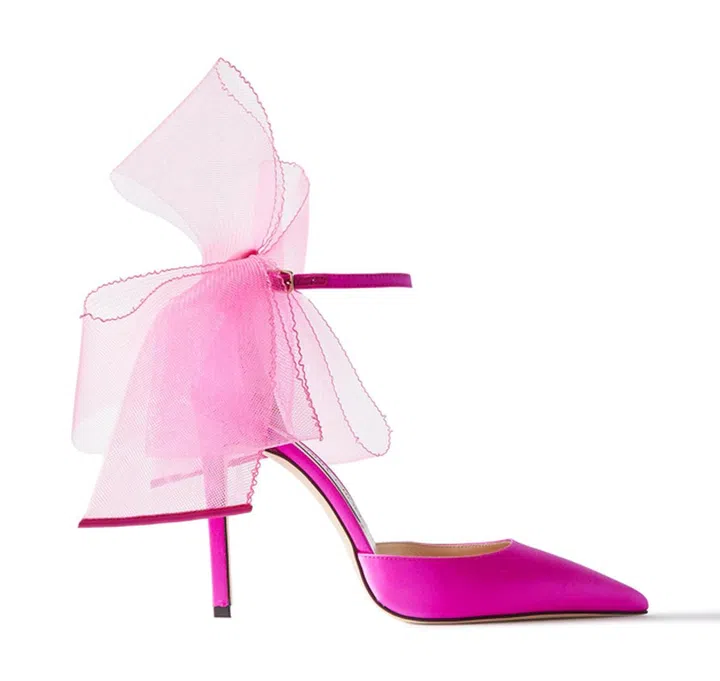 Averly 100MM Point toe satin pump with bow detail *MORE COLOURS AVAILABLE*