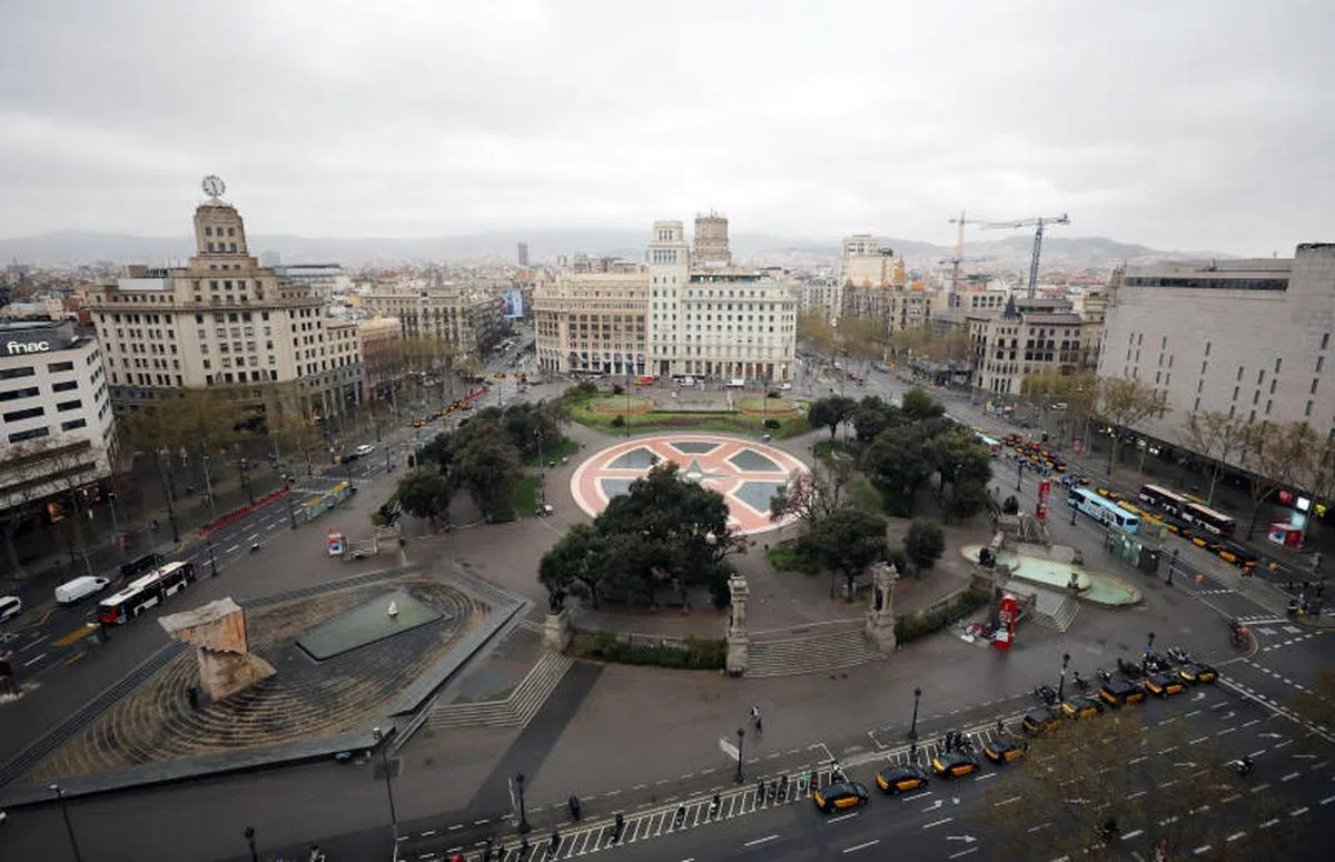  西班牙巴塞罗那市中心的街道。（路透社） 