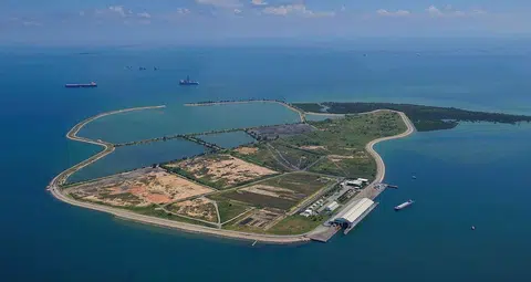 实马高垃圾埋置场鸟瞰图。（国家环境局）
