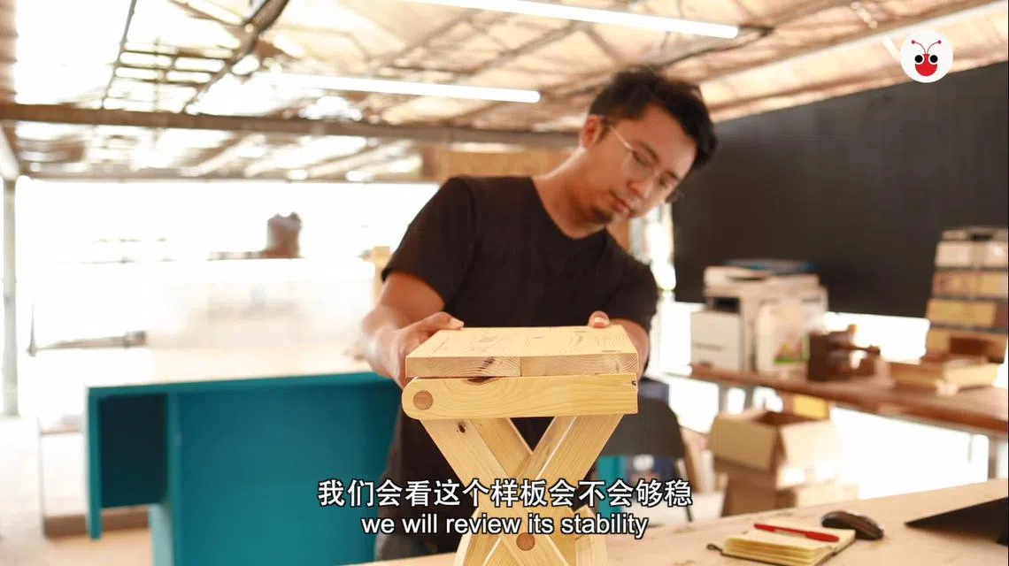 三眼皮工工作室创办人陈光耀。（视频截图）