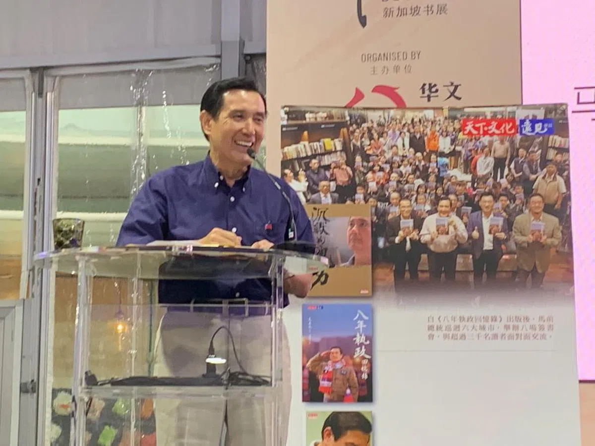  马英九演讲时妙语如珠，经常引得观众开怀大笑。（沈泽玮摄） 