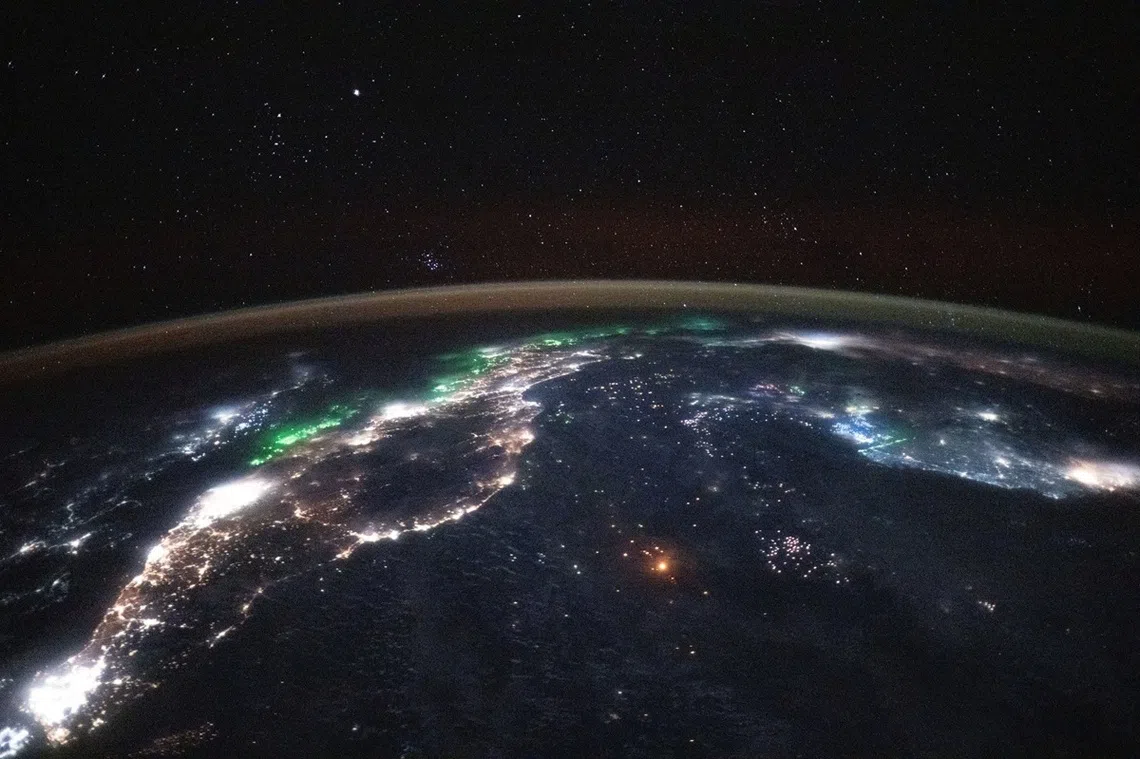 从国际太空站拍摄到的马来西亚半岛。