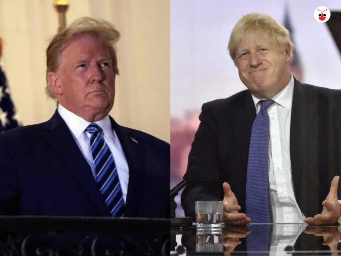 特朗普（左）和约翰逊（右）。（红蚂蚁制图）