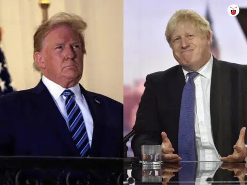 特朗普（左）和约翰逊（右）。（红蚂蚁制图）