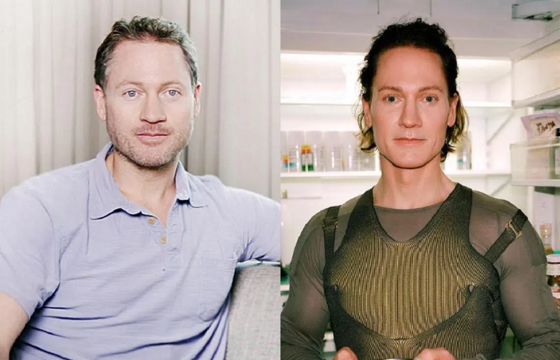 美国企业家布莱恩·约翰逊一年多前开展“返老还童”计划，对比这两张图是否觉得他确实成功逆龄？（互联网／红蚂蚁制图）