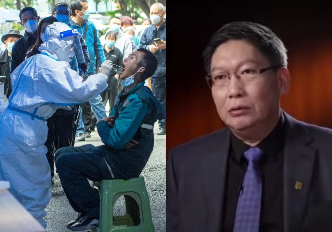 港大讲座教授管轶（右）建议中国当局不该动不动就做核酸检测，应该改而检测抗体，以了解疫苗保护力。（红蚂蚁制图）