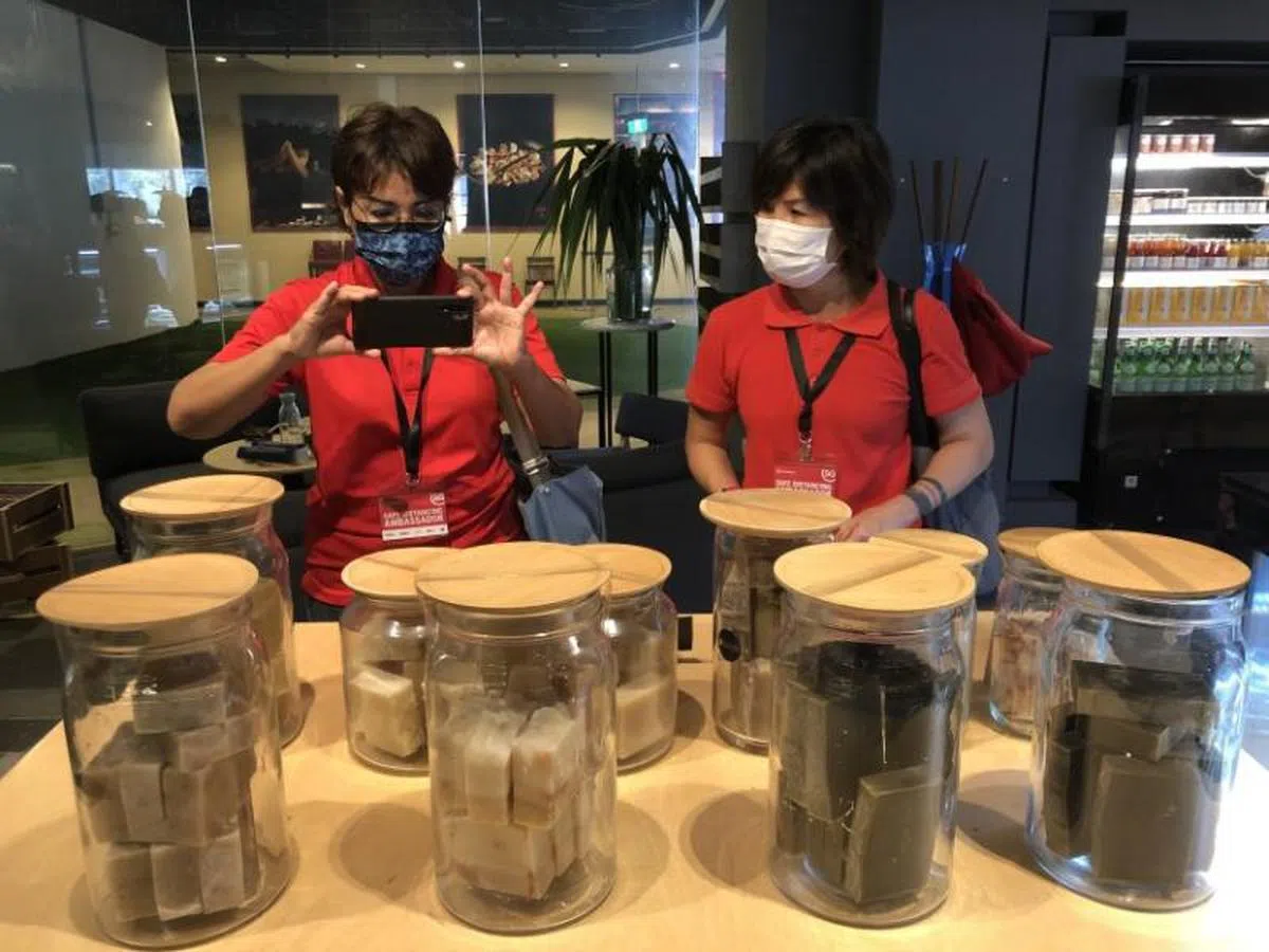  Rugayah Noordin（左）和Fiona Tay（右）因受疫情影响而从导游转职安全距离大使。（洛杉矶时报） 