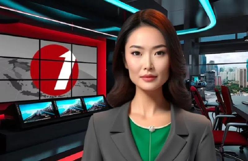 雅加达电视台第二个AI女主播Sasya。（取自TVOne）