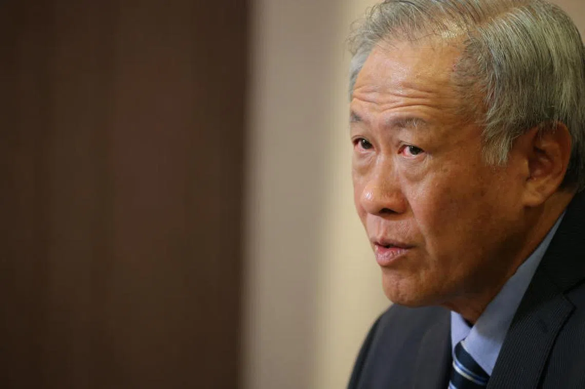 我国国防部长黄永宏。（海峡时报）