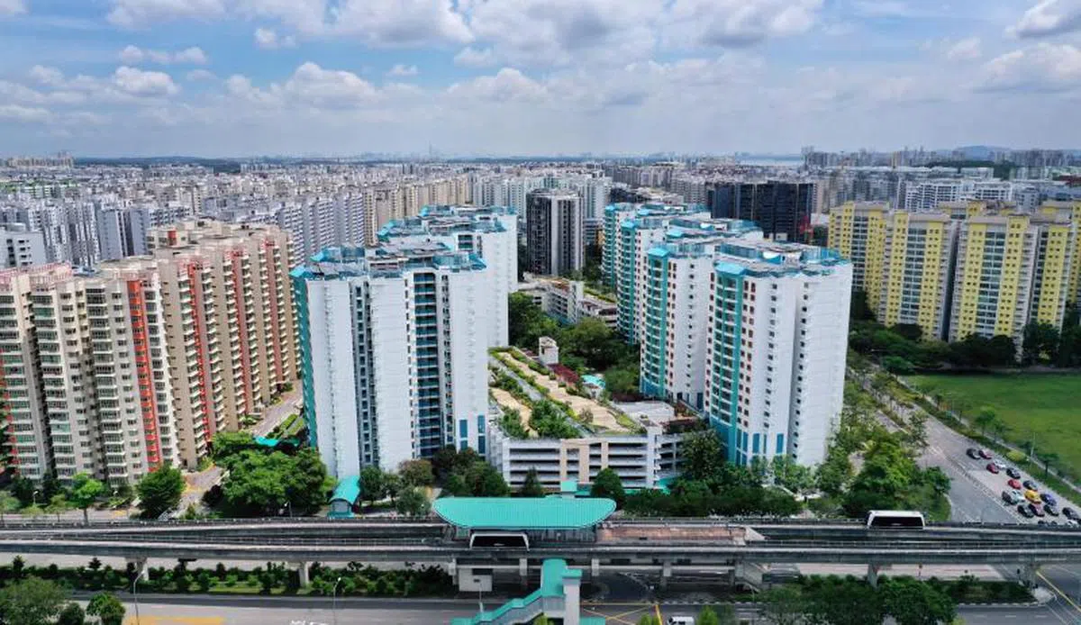  新加坡组屋区。（联合早报） 