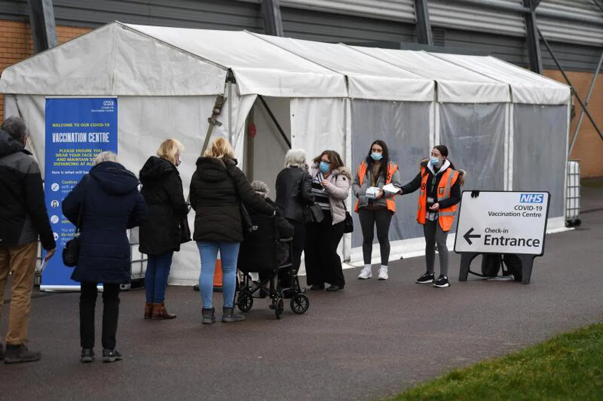  英国疫苗接种中心。（法新社） 
