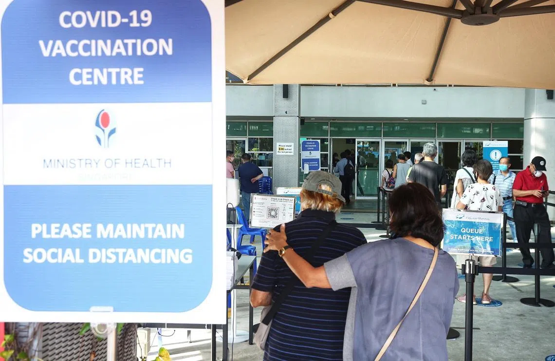 新加坡的疫苗接种中心。（联合早报）