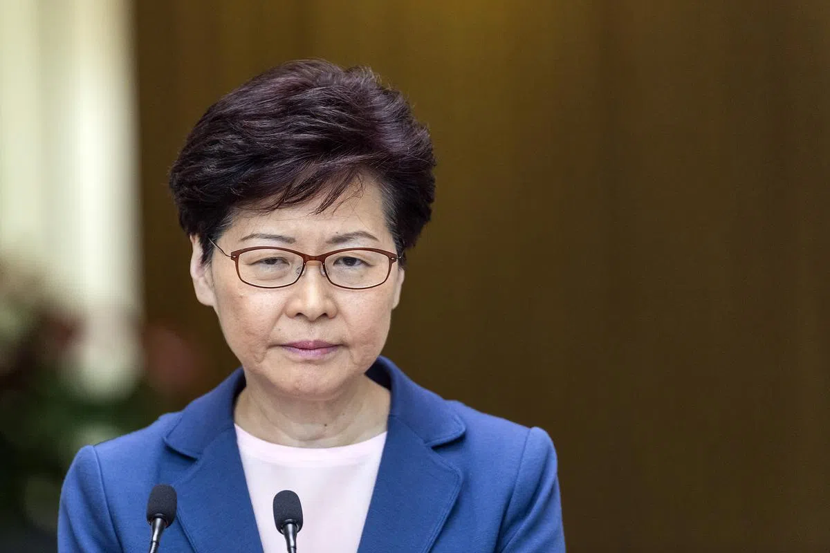  林郑月娥宣布“送中条例”寿终正寝。（彭博社） 