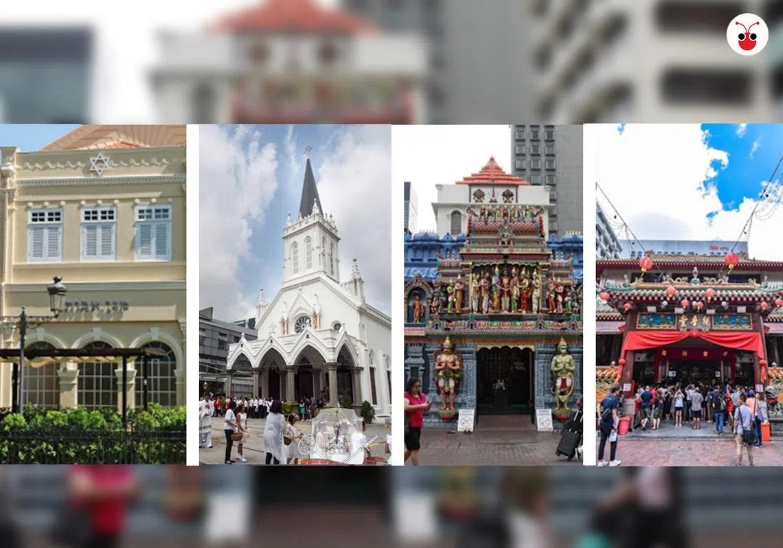 滑铁卢街上的四大宗教场所（郭跃男制图）