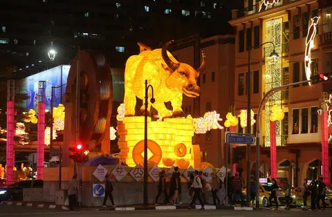 当局没有说牛车水牛年灯饰在除夕几点才会熄灯，不过过年嘛，灯火通明才是好兆头，熄灯的做法，好像本末倒置。（新明日报）
