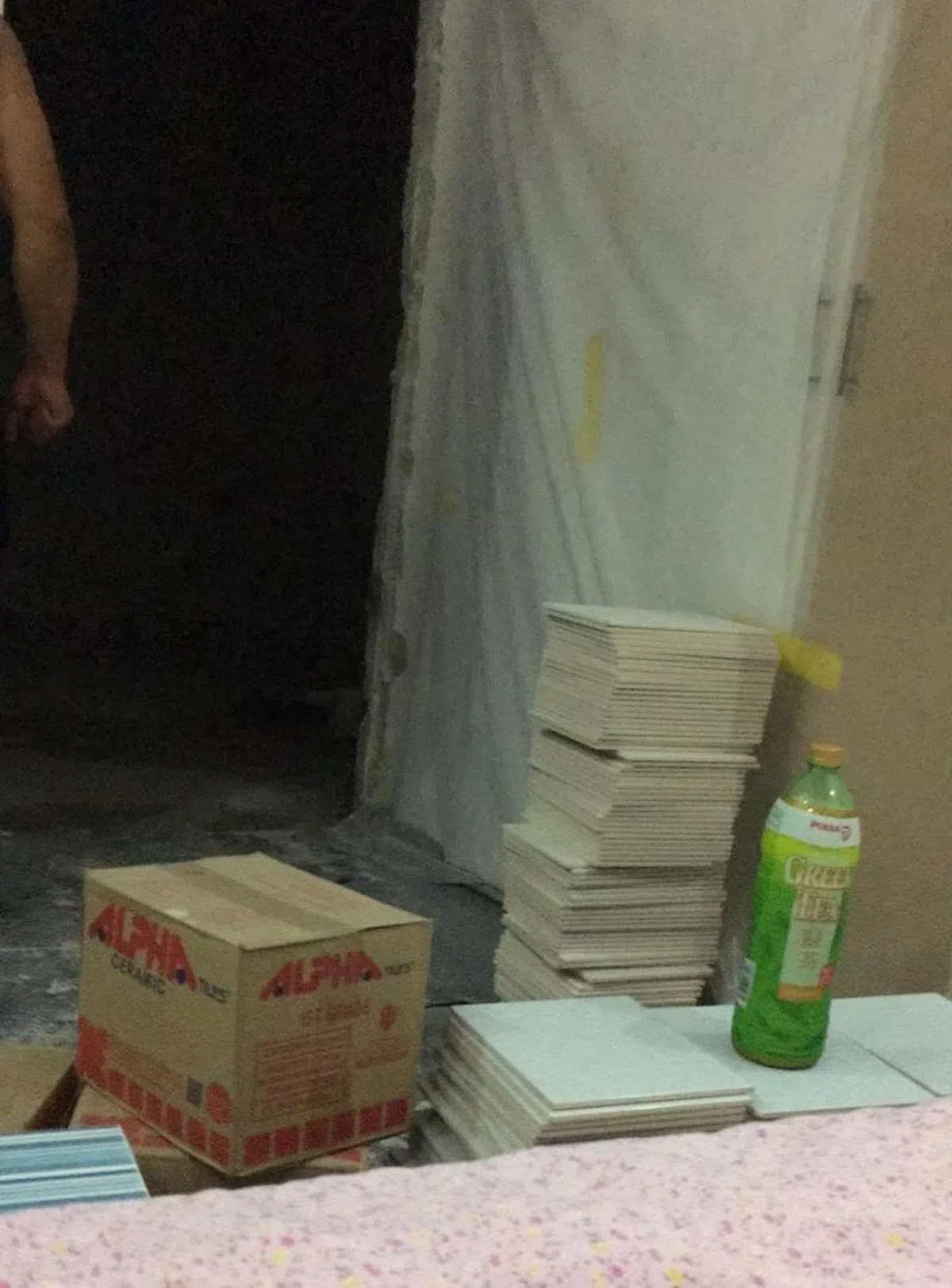  厕所、冲凉房的地砖墙砖马桶全部拆除换新的。（郭跃男摄） 