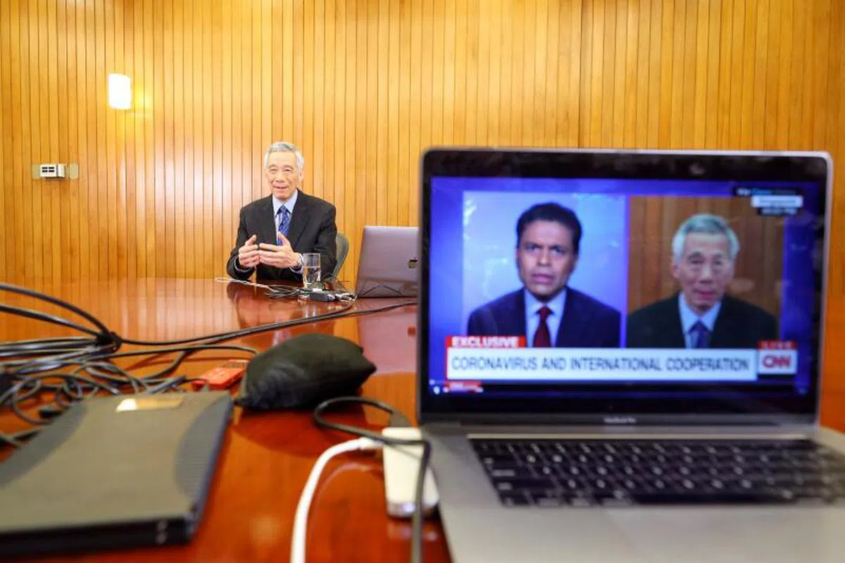  李显龙总理接受CNN电视专访。（联合早报） 