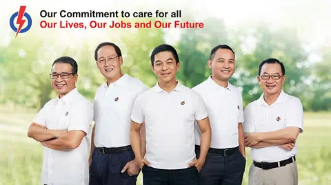 陈川仁放上行动党马林百列集选区团队合照，邀请网民一起想团名。（陈川仁面簿）