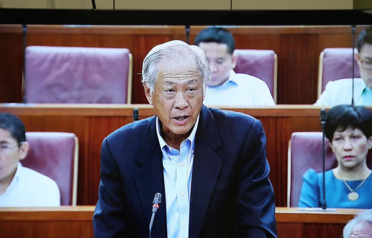  国防部长黄永宏今天在国会发表部长声明。（联合晚报） 