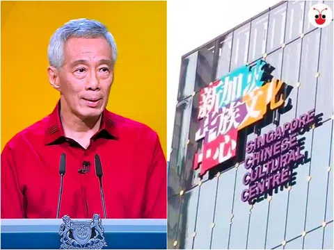 李显龙总理昨晚在国庆群众大会用华语发言时强调：“新加坡华人是经过了200多年才逐渐形成自己的身份认同。” （沈泽玮制图）