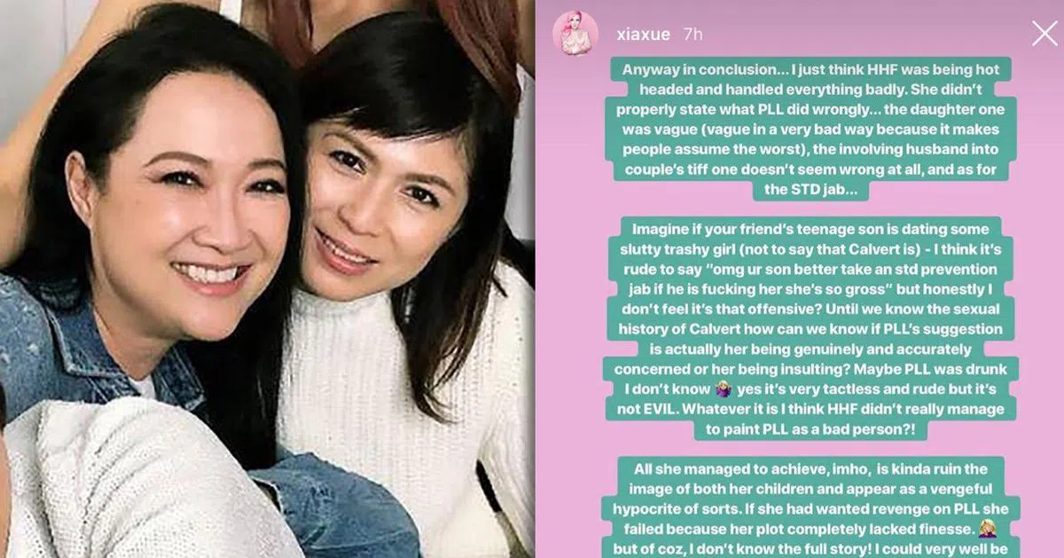  下雪在社交媒体上发出一日贴文来评论“决裂书”风波，并在文中力挺潘玲玲。这则贴文今天已删除。（下雪Instagram） 