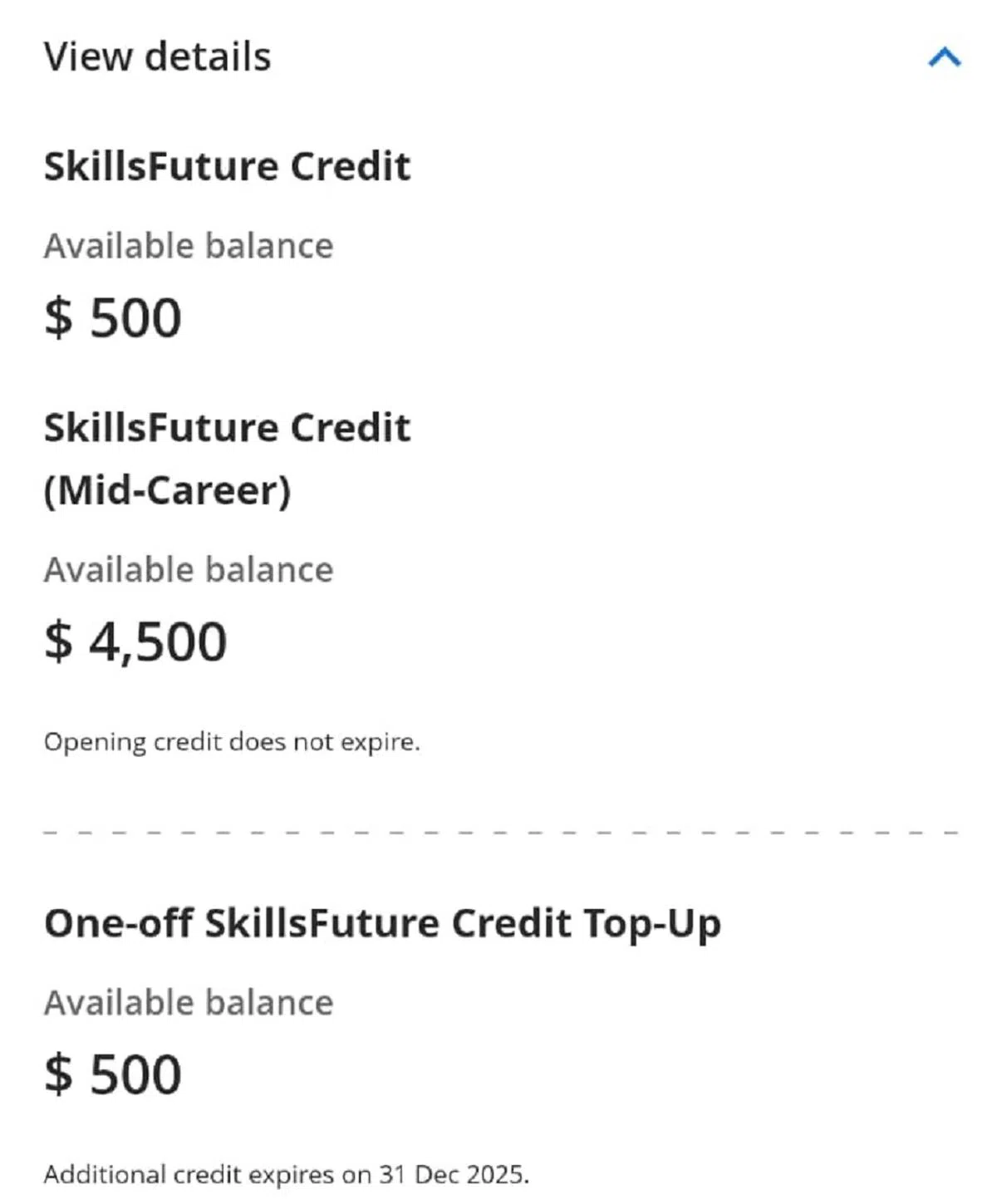 40岁以上的国人，若还没有使用任何技能创前程培训补助，手上可能有高达5500元的补助待使用。（LifeSG应用截图）