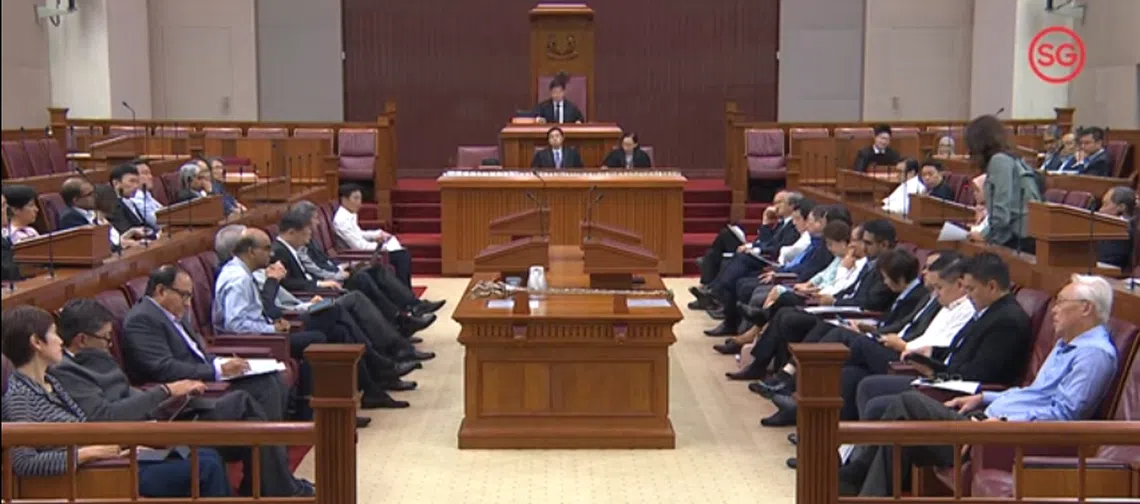 新加坡国会昨天通过《防止网络假信息和网络操纵法案》。（视频截图）