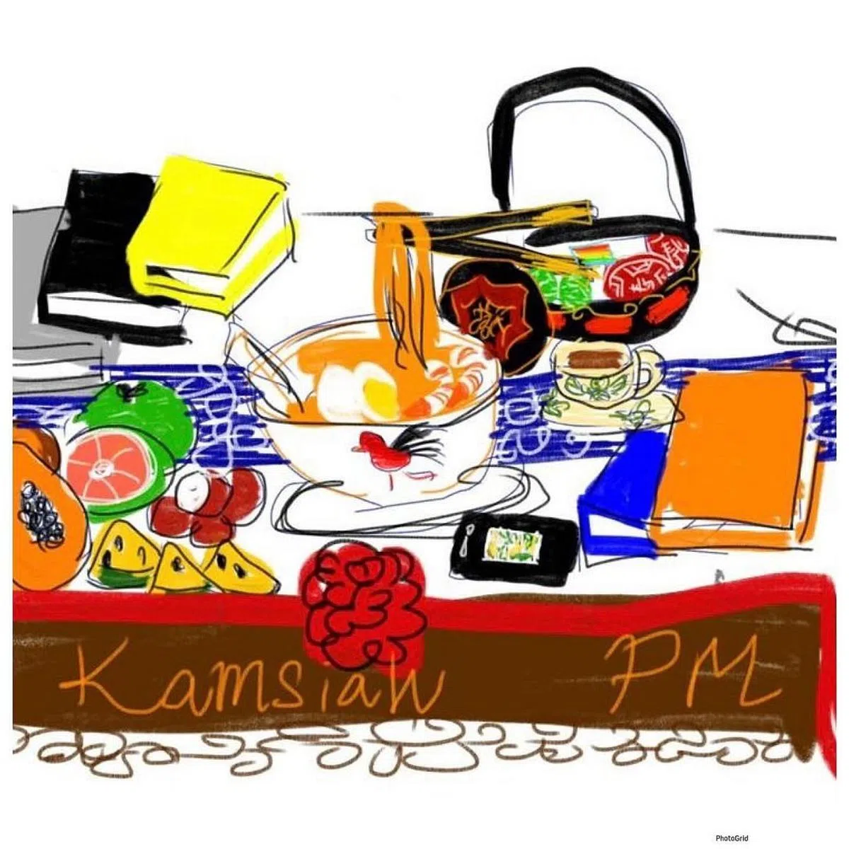 为总理特制蛋糕的设计草稿。（取自王心妍脸书）