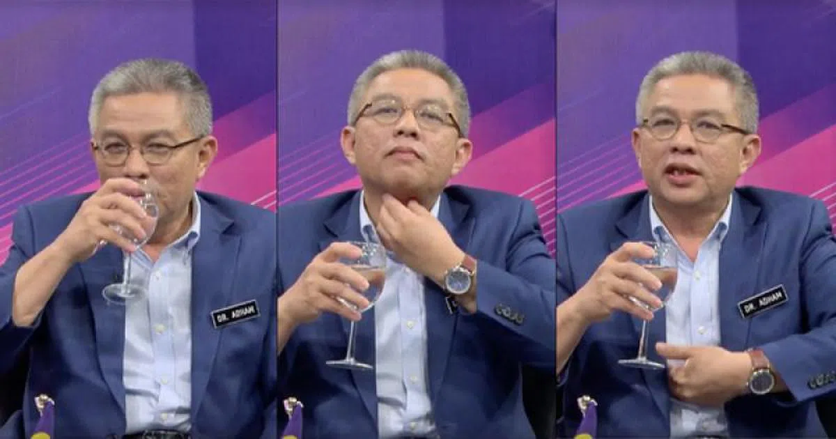 阿汉峇峇曾在国营电视台的节目中向民众示范如何“温水杀病毒”。（互联网） 