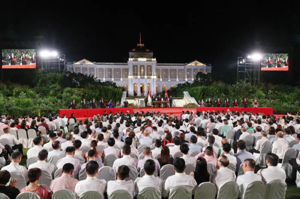 新加坡第四位总理黄循财以及新内阁就职仪式于2024年5月15日晚间，在总统府举行。（联合早报）