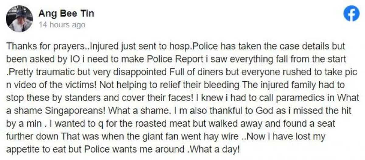  翁美珍稍早的面簿贴文。（面簿截图） 