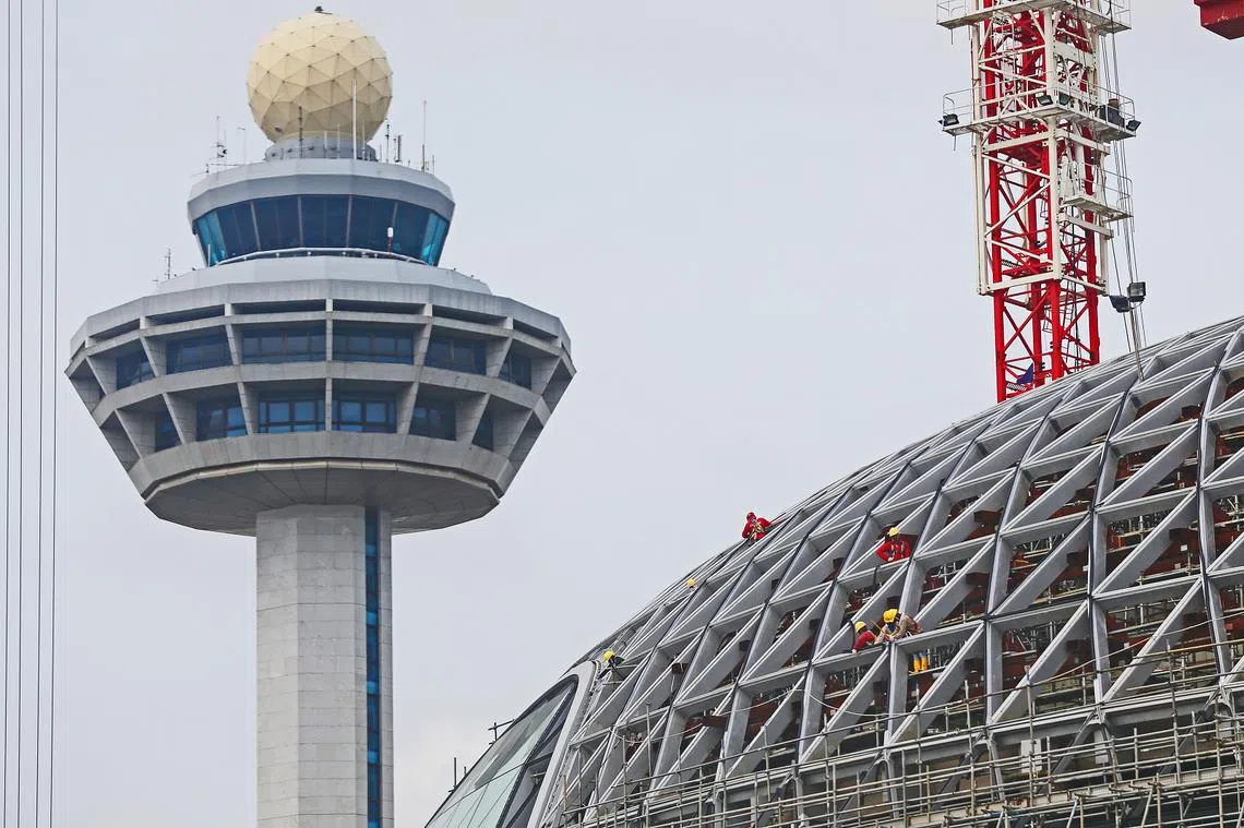 樟宜机场目前在建的星耀樟宜（Changi Jewel）预计在2019年投入运作。（联合早报）