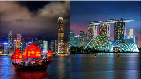 香港（左）和新加坡。（互联网）