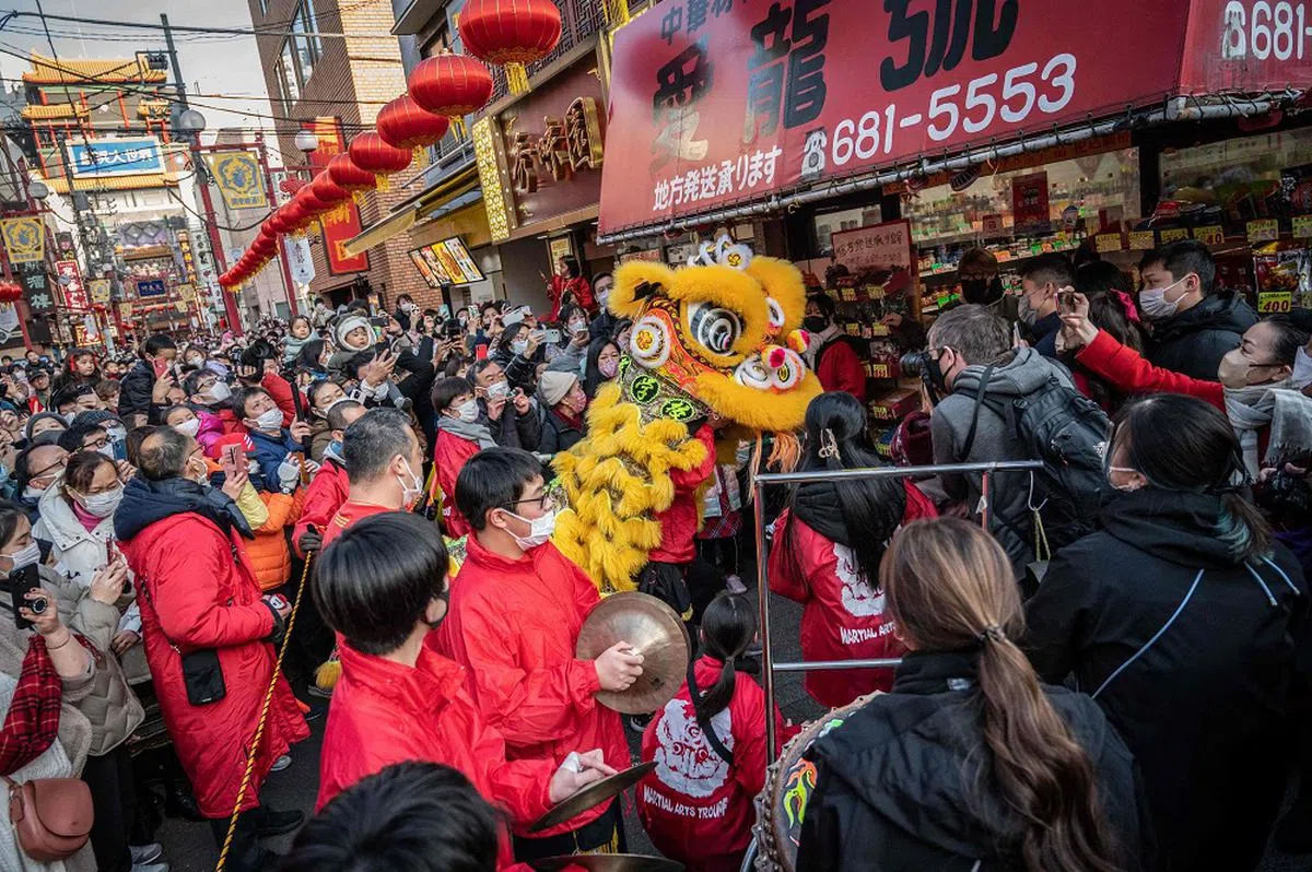横滨市唐人街庆祝农历新年。（法新社）