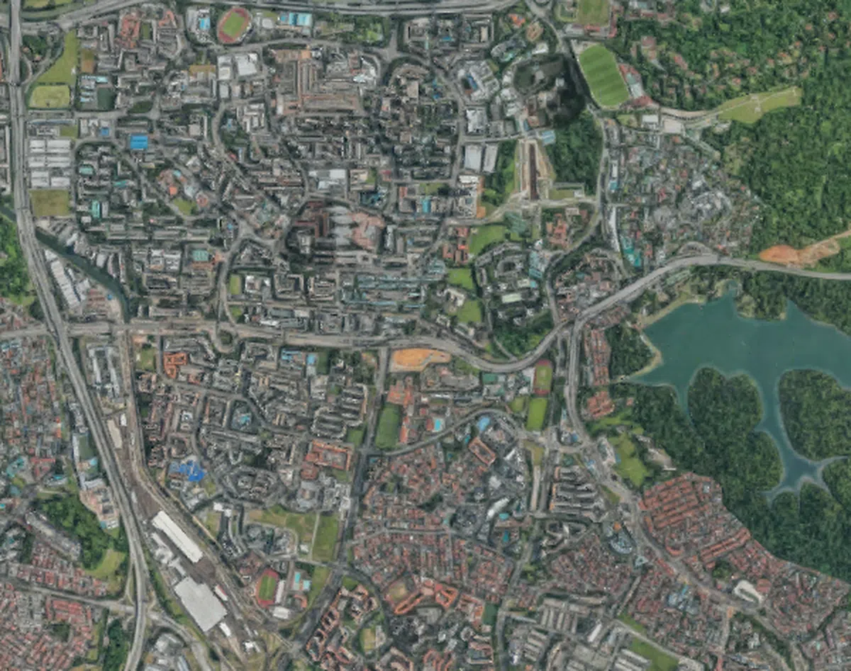  今天的大巴窑已成为人丁旺盛的社区。（谷歌地图截图） 