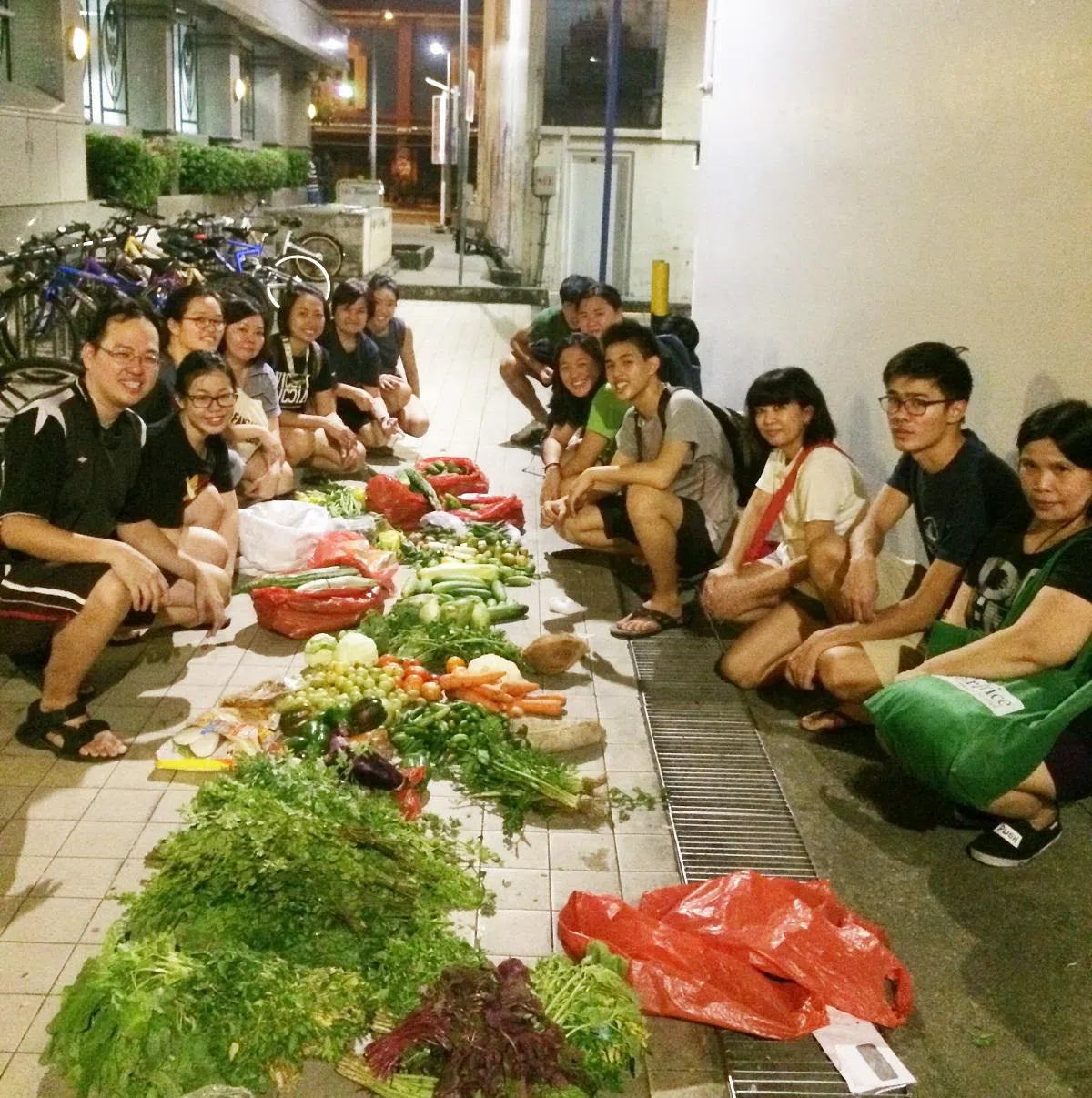  被丢弃的蔬果其实很多还完好无损可以食用。（联合晚报） 