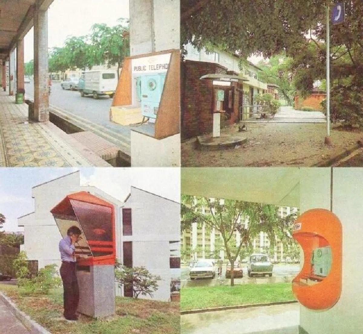 70和80年代在全岛安装的各种公共电话。（取自Nostalgic Singapore脸书群组）