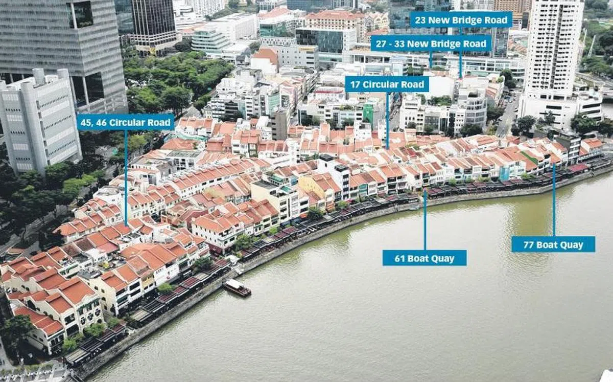  位于驳船码头一带的10个老店屋都属于李伟南家族的伟记公司所拥有。（仲量联行） 