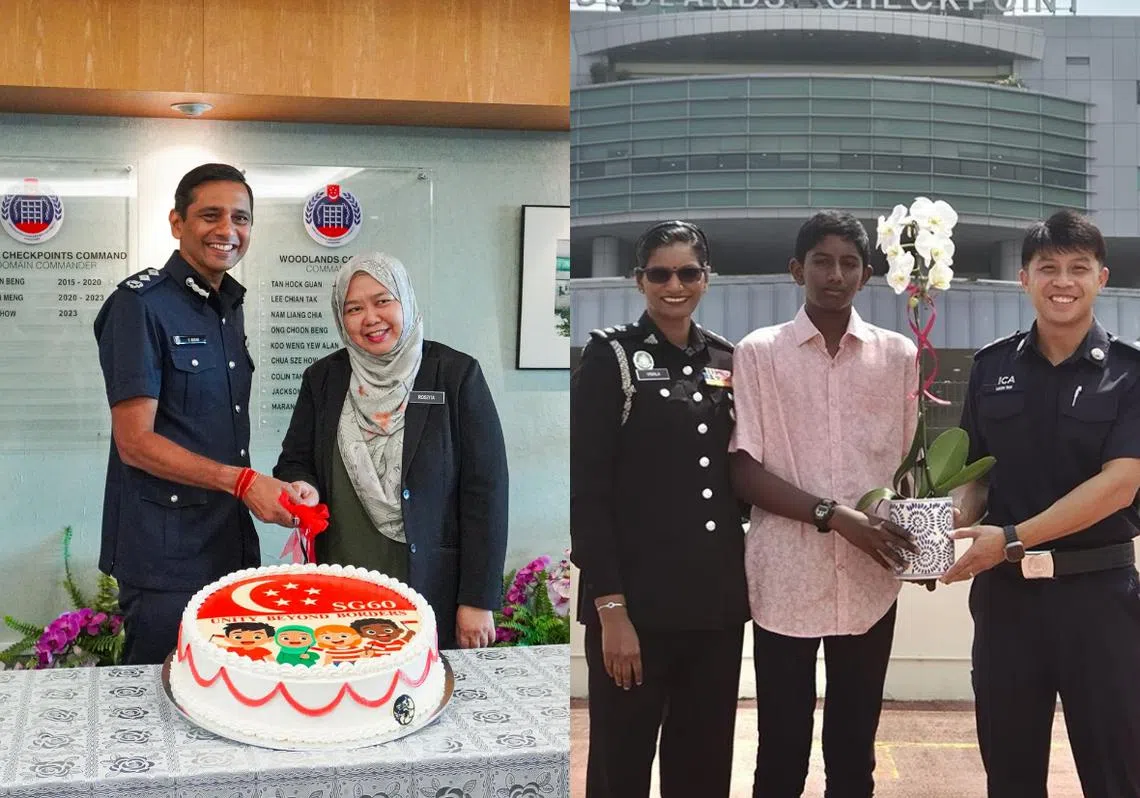 新加坡60岁生日，马国新山关卡没有缺席，按传统给新加坡送上真挚的祝福。（红蚂蚁制图）